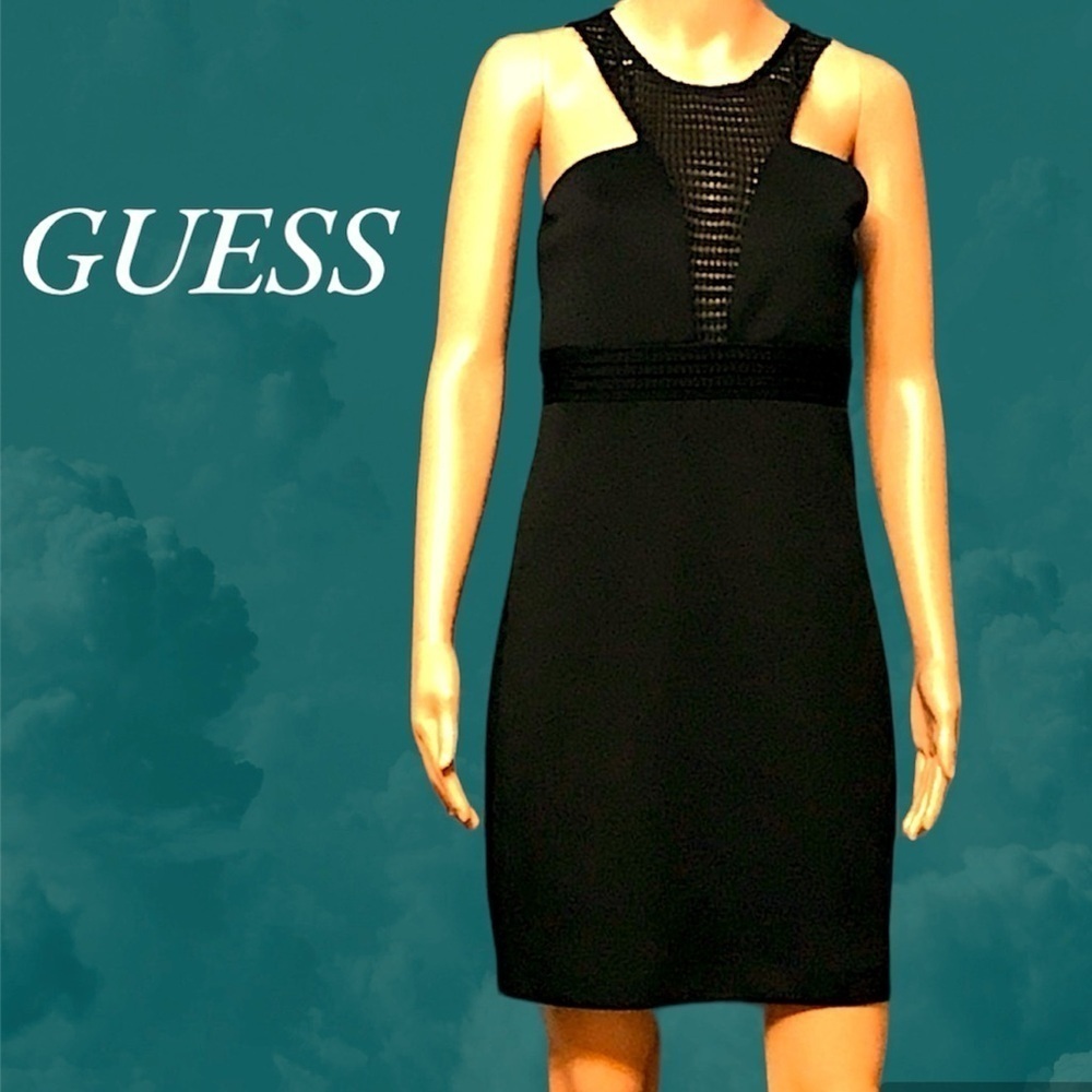 NWT Guess Sleeveless black midi dress - Picture 7 of 9